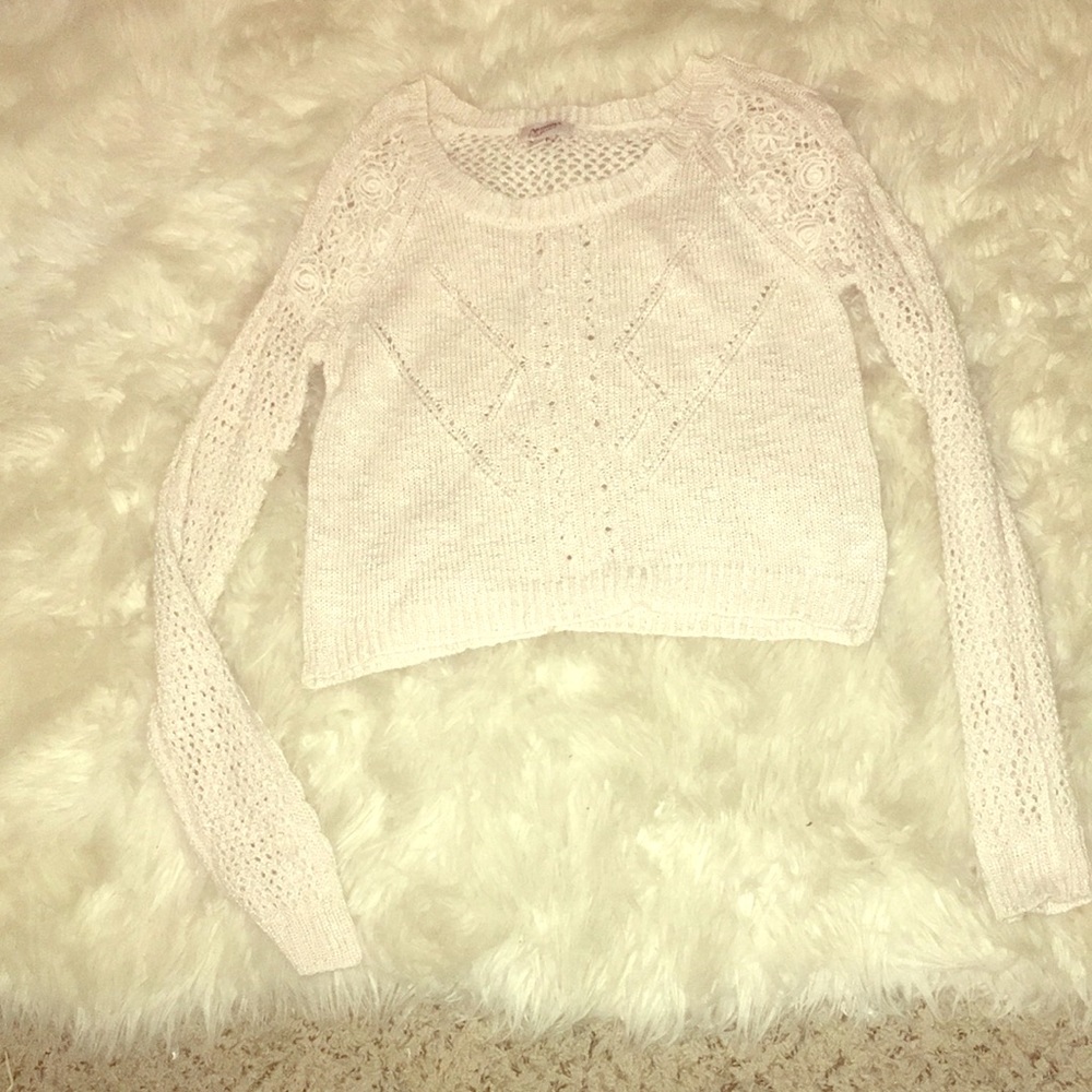 See through crop top sweater